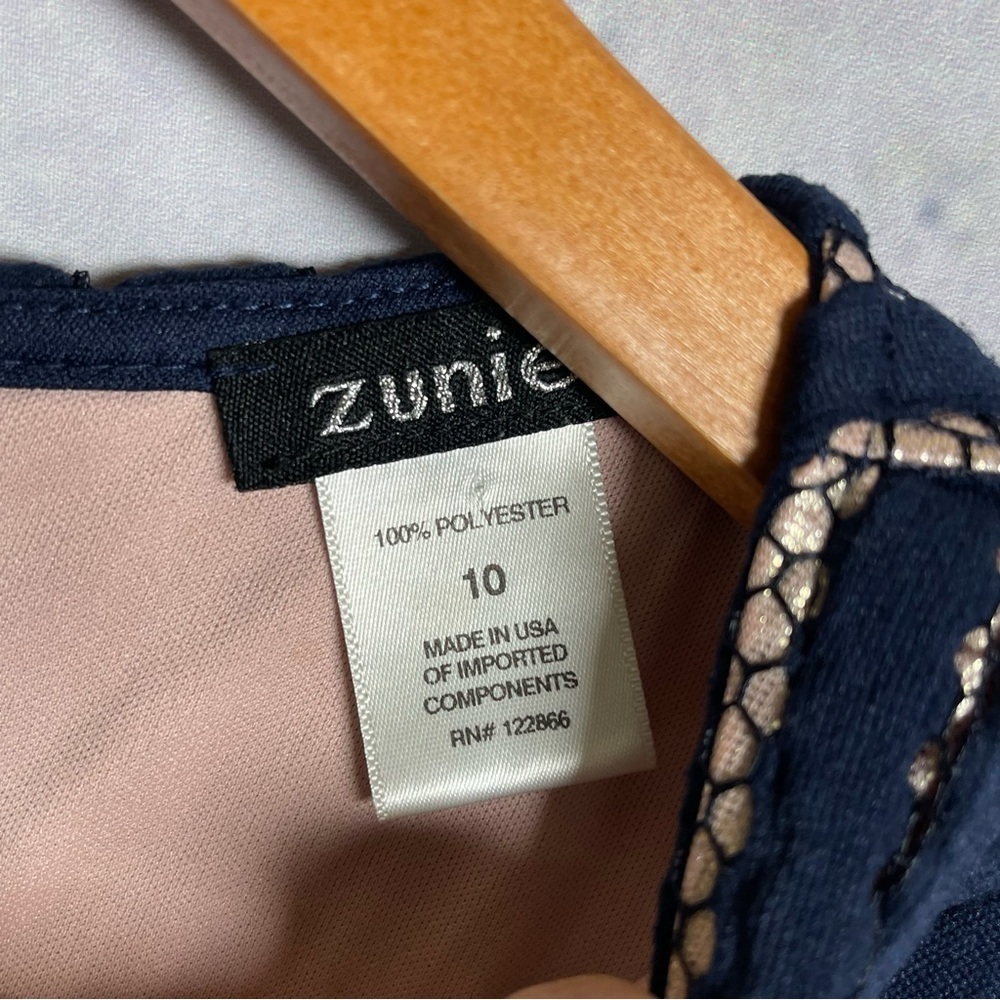 Zunie Girls Navy Dress Size 10 - Picture 2 of 3